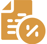 Orange document icon with a percentage symbol.